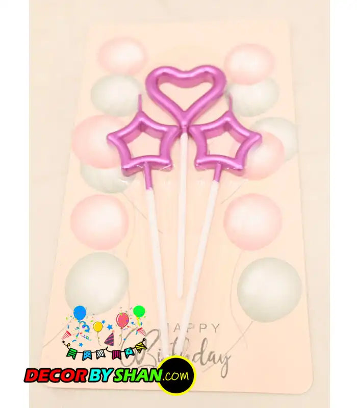 Metallic Candles Heart,Star 3pcs/Pack