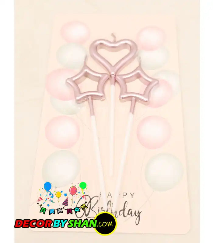 Metallic Candles Heart,Star 3pcs/Pack