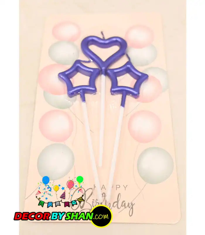 Metallic Candles Heart,Star 3pcs/Pack