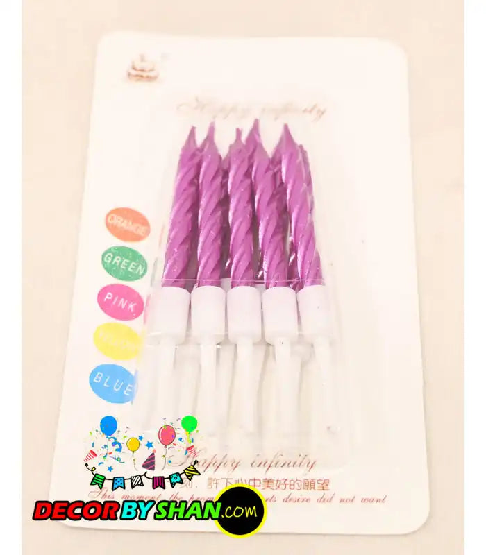 Stand Candles Metallic Color Small 10pcs