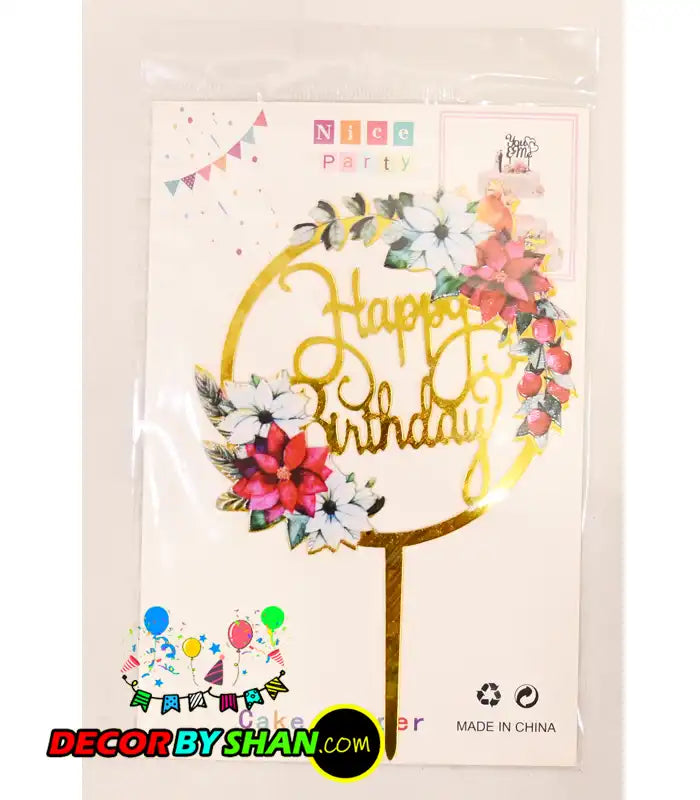 Happy Birthday Cake Topper Glitter