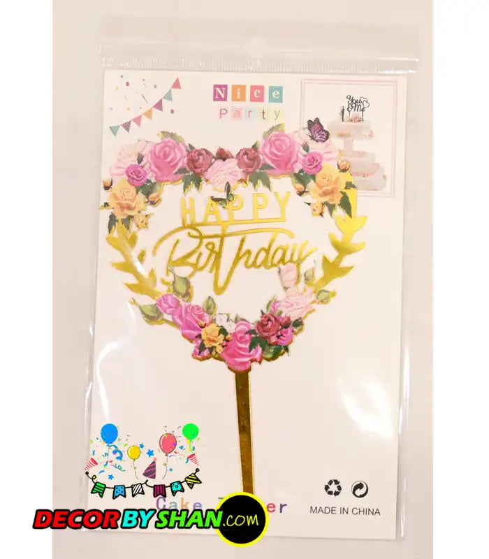 Happy Birthday Cake Topper Glitter