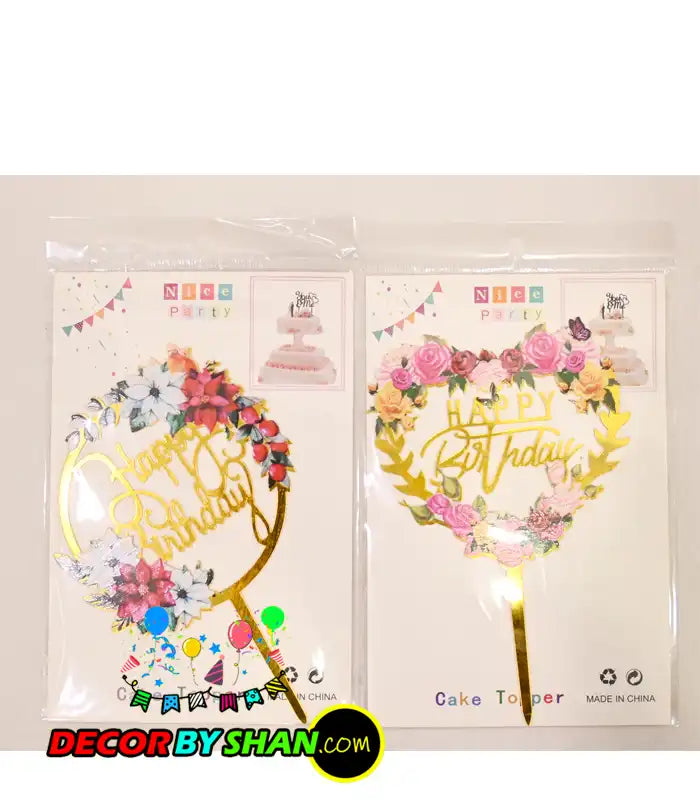 Happy Birthday Cake Topper Glitter