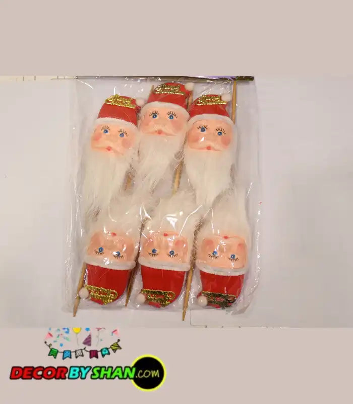 Christmas Santa Clouse Toppers 6Pcs/Pack