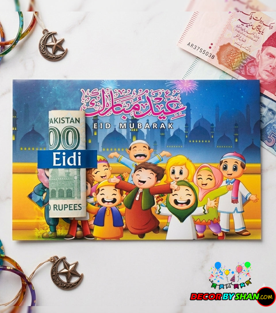 Mega Eid Collection: 3D Die-Cut & Traditional Eidi Cards - Emotional & Fun Designs (Pack of 12)