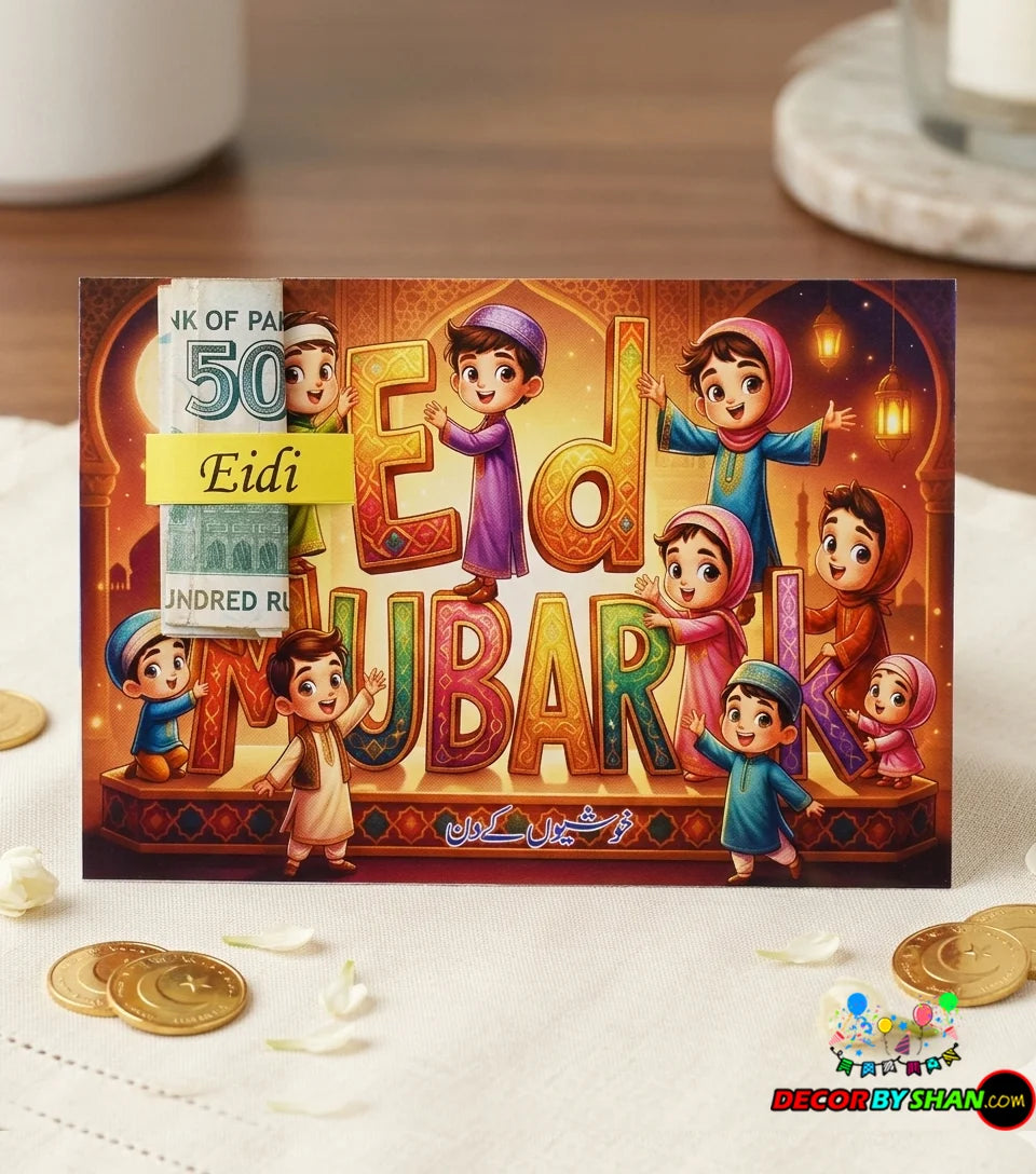 Premium Family & 3D Kids Eidi Cards – Special Emotional & Character Collection (Pack of 12)