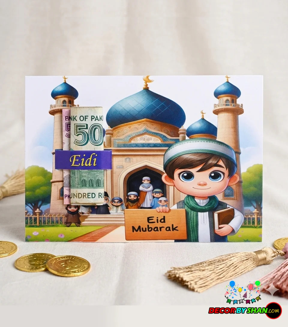 Ultimate Eid Mubarak Celebration Envelopes – 3D Character & Festive Scene Collection (Pack of 12)