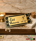 Elite Gold & Black Acrylic Eidi Envelope – Modern Laser-Cut Design with Mirror Finish | Free Home Delivery