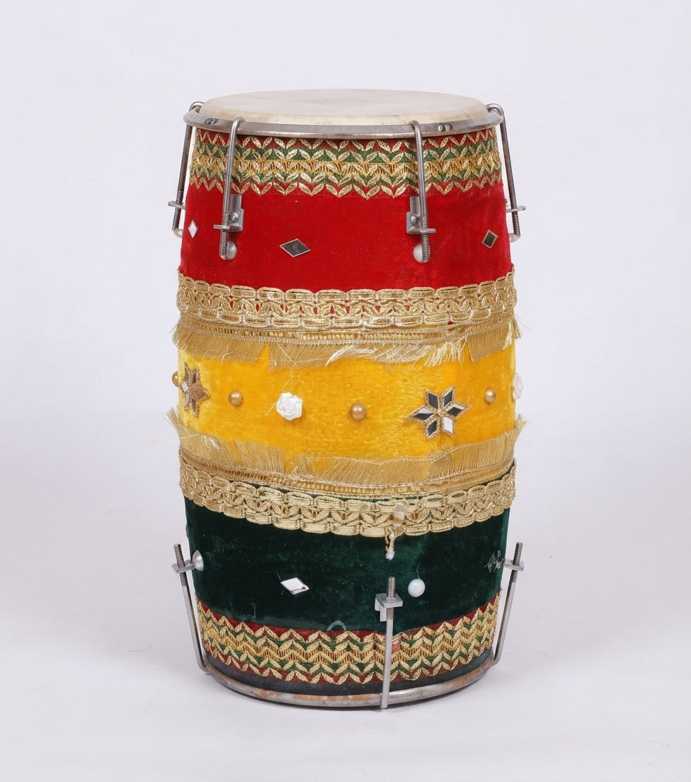 Festive Multicolored Dholak for Weddings & Musical Nights