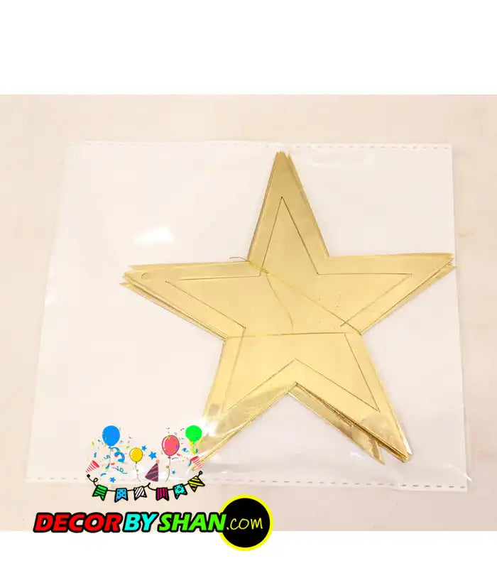 Golden Star Hanging Décor Small 12Pcs/Pack