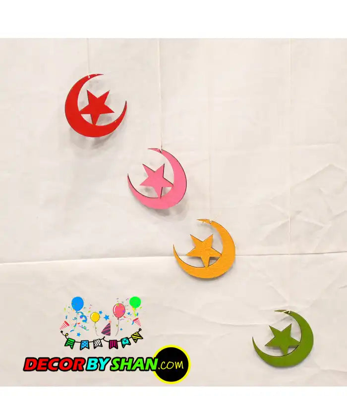 Star & Moon Hanging Décor 12Pcs/Pack