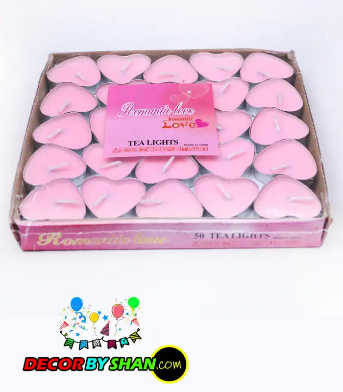 Floating Candles Heart Shape 50pcs Pack
