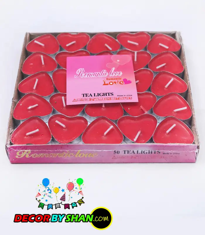 Floating Candles Heart Shape 50pcs Pack