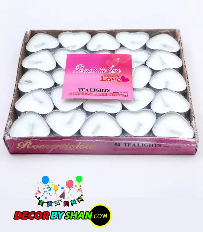 Floating Candles Heart Shape 50pcs Pack