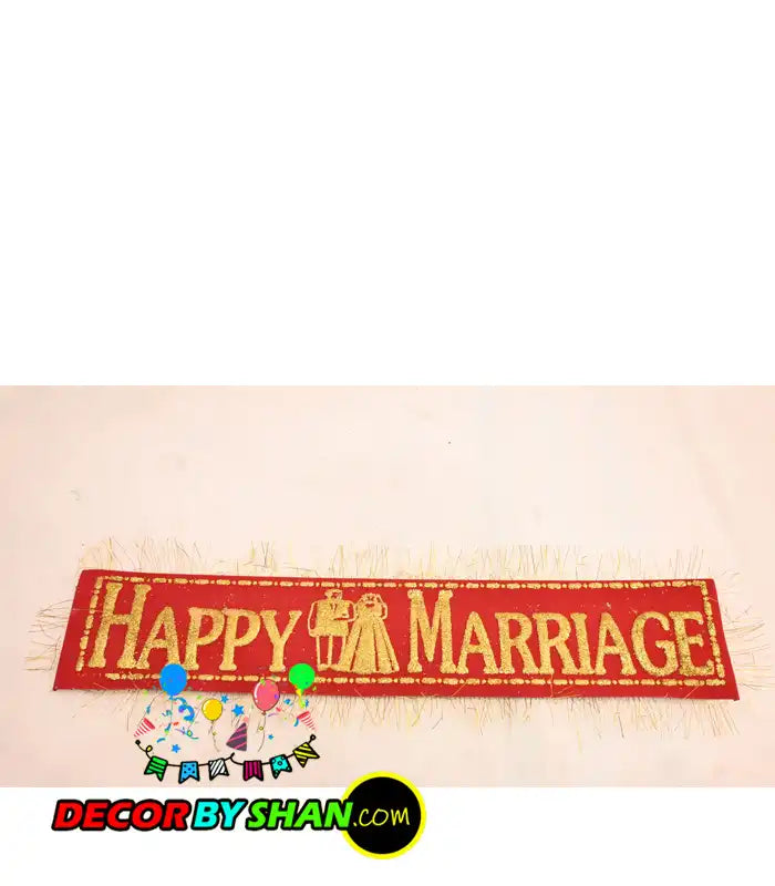 Happy Marriage Velvet Patti Banner