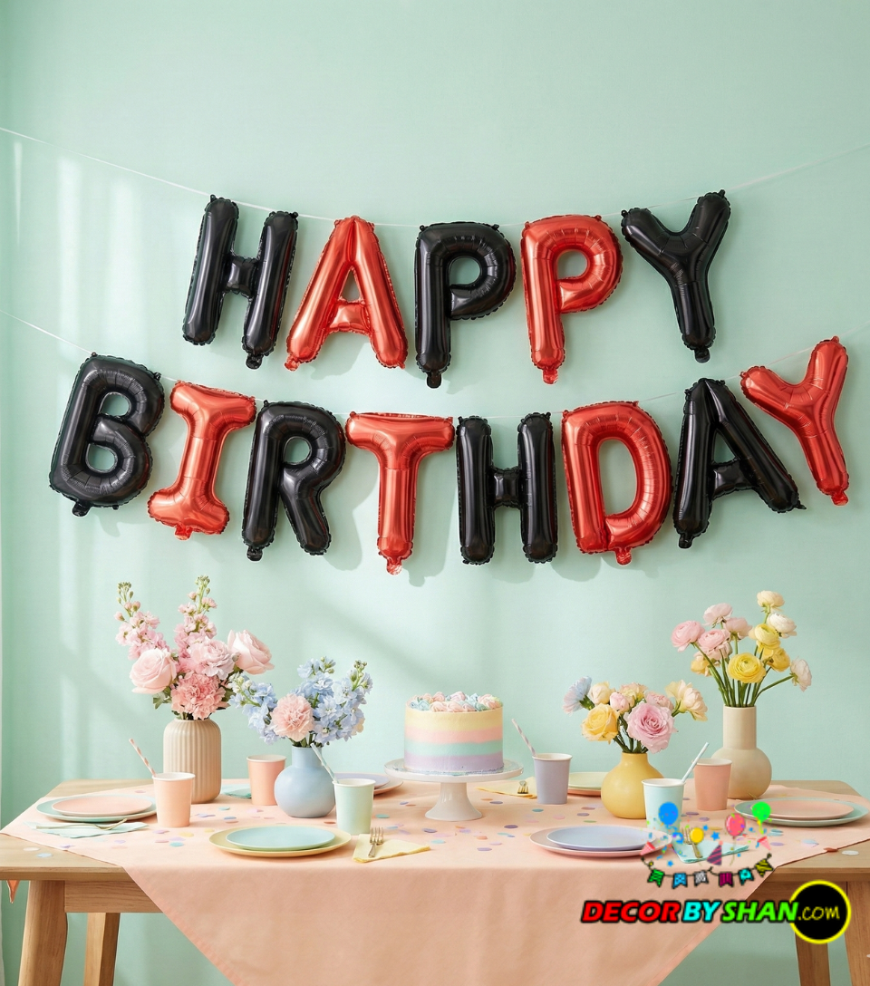 Happy Birthday Foil Baloon Set